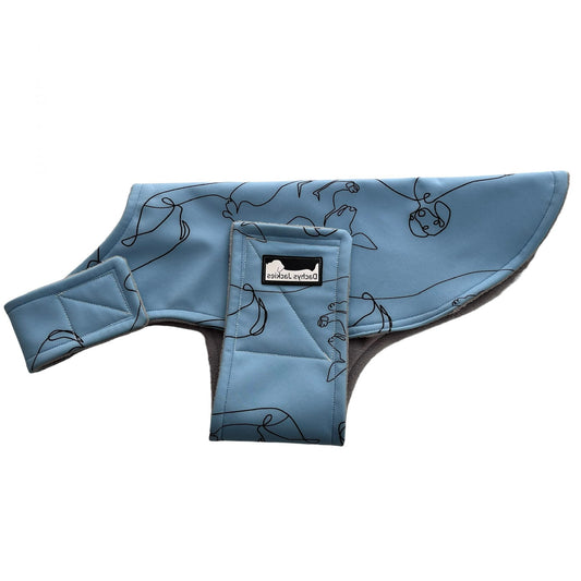 Dachys Jackies - Water resistant Dog jacket - Happy Dachy  Blue